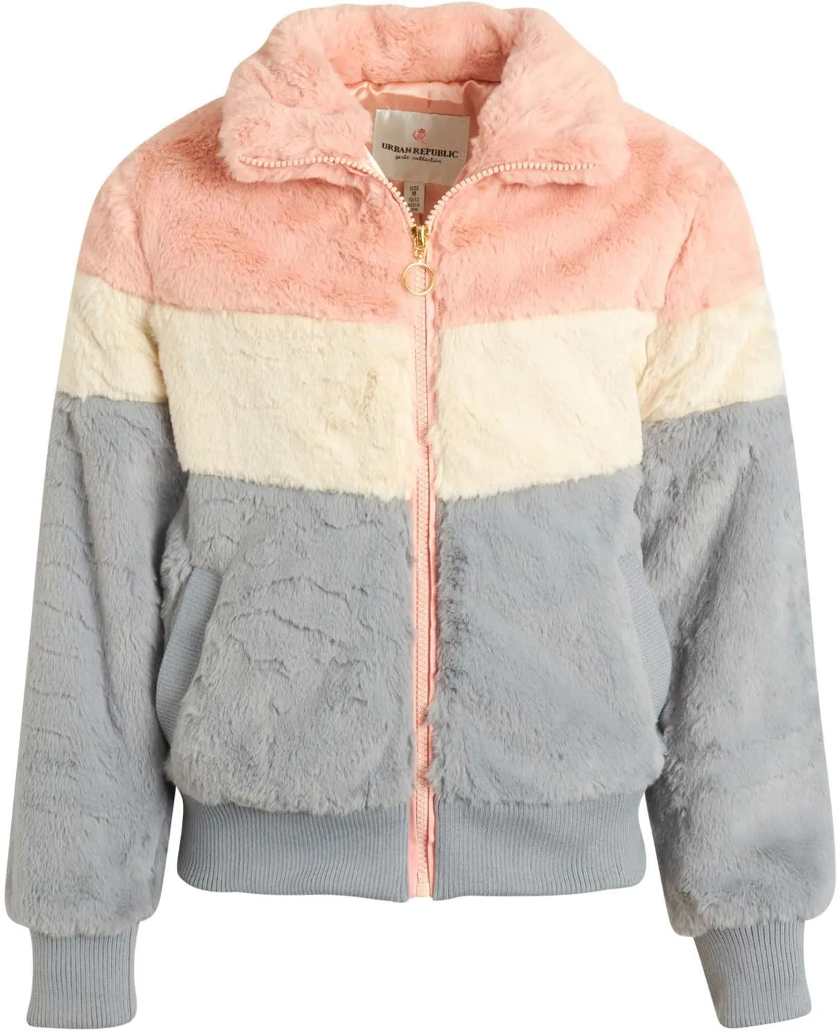 URBAN REPUBLIC Girls' Winter Coat - Zip Up Warm Plush Faux Fur Teddy Dress Coat and Bomber Jacket for Girls (Sizes: 4-16)