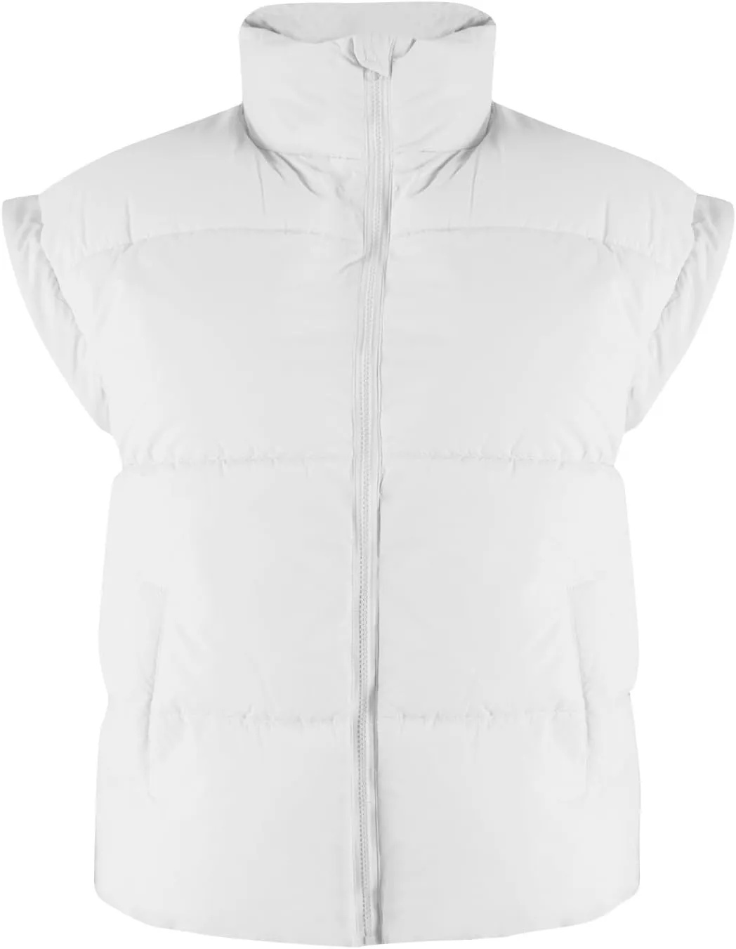 Vests For Women 2024 Trendy Fall Crop Puffer Vests Outerwear Plus Size Cap Sleeve Quilted Jacket Winter Coats