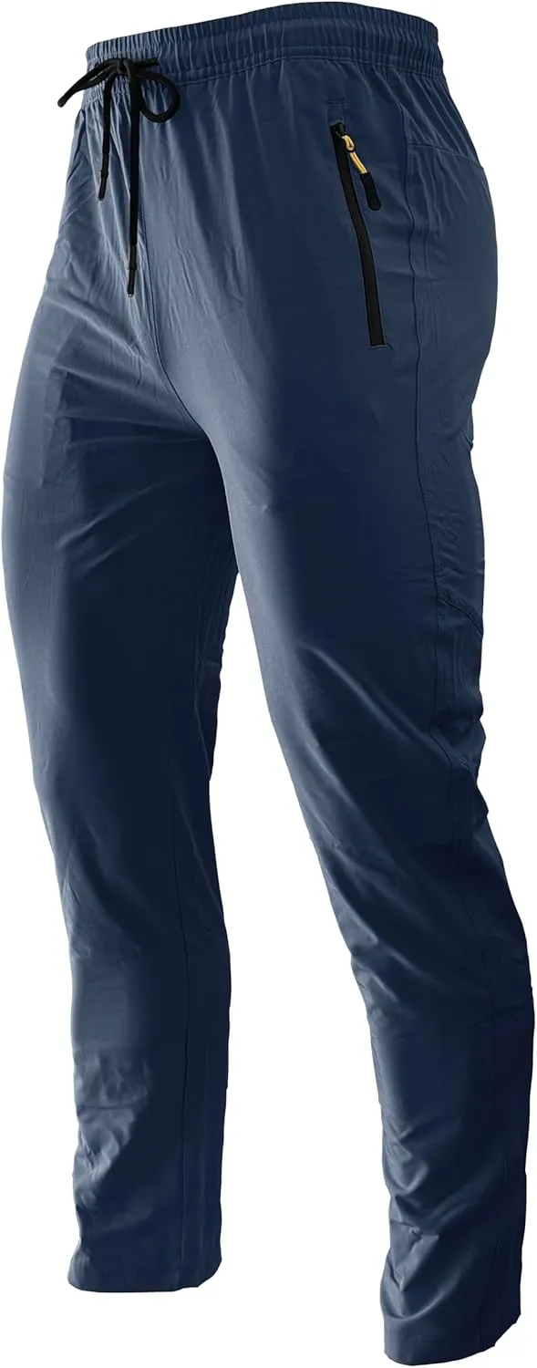 WENRONSTA Men's Lightweight Hiking Pants Quick Dry Water Resistant Breathable Athletic Running Jogger Track Active Sweatpants