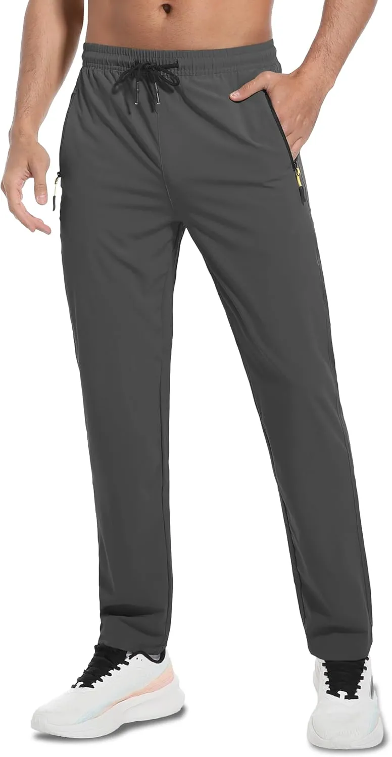 WENRONSTA Men's Lightweight Hiking Pants Quick Dry Water Resistant Breathable Athletic Running Jogger Track Active Sweatpants