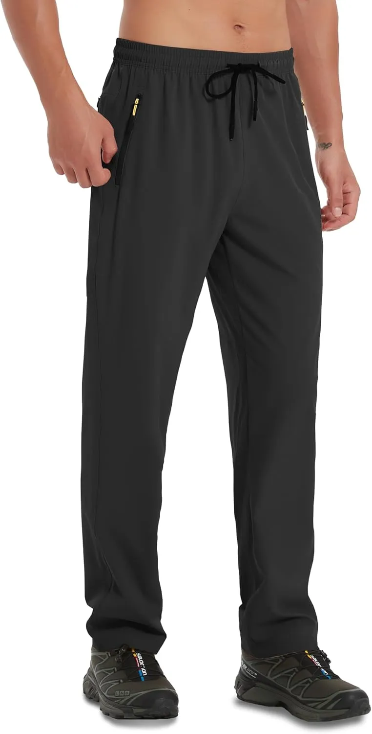 WENRONSTA Men's Lightweight Hiking Pants Quick Dry Water Resistant Breathable Athletic Running Jogger Track Active Sweatpants