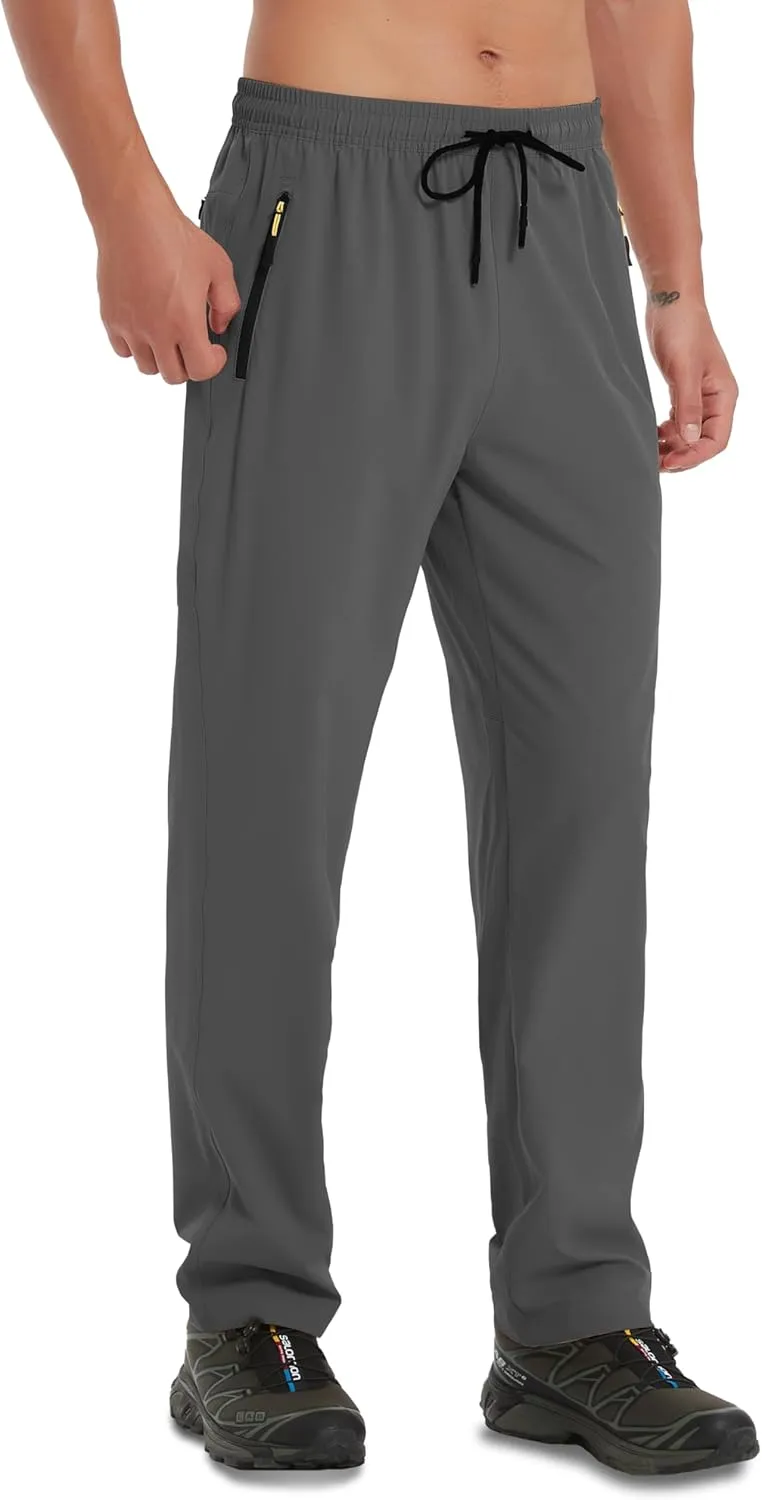 WENRONSTA Men's Lightweight Hiking Pants Quick Dry Water Resistant Breathable Athletic Running Jogger Track Active Sweatpants