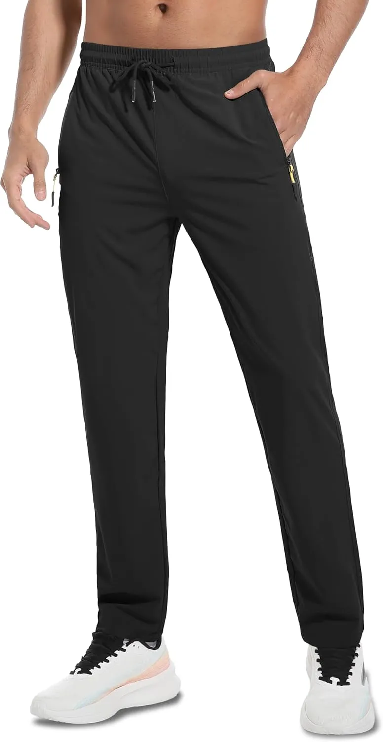 WENRONSTA Men's Lightweight Hiking Pants Quick Dry Water Resistant Breathable Athletic Running Jogger Track Active Sweatpants