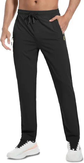 WENRONSTA Men's Lightweight Hiking Pants Quick Dry Water Resistant Breathable Athletic Running Jogger Track Active Sweatpants
