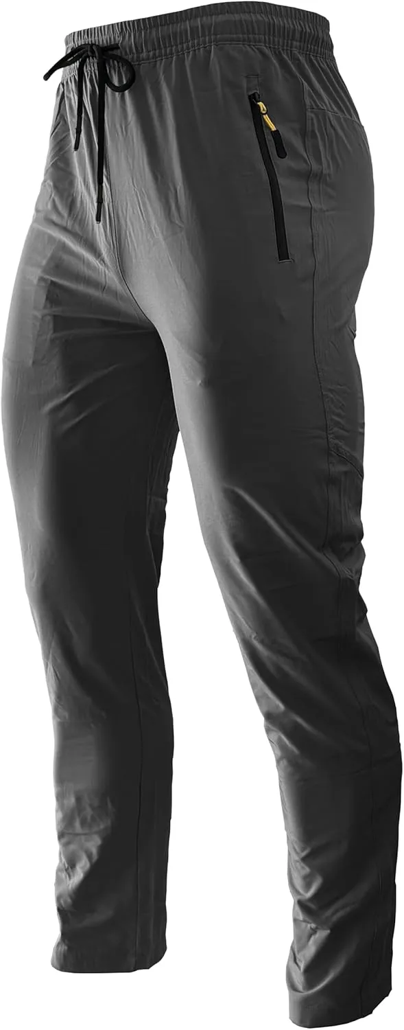 WENRONSTA Men's Lightweight Hiking Pants Quick Dry Water Resistant Breathable Athletic Running Jogger Track Active Sweatpants