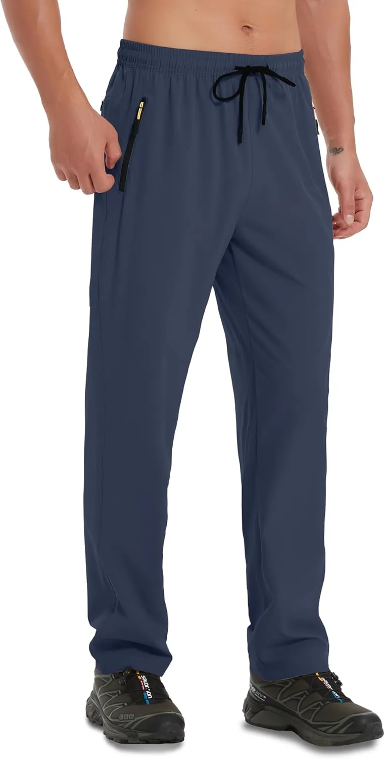 WENRONSTA Men's Lightweight Hiking Pants Quick Dry Water Resistant Breathable Athletic Running Jogger Track Active Sweatpants