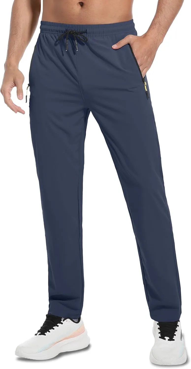WENRONSTA Men's Lightweight Hiking Pants Quick Dry Water Resistant Breathable Athletic Running Jogger Track Active Sweatpants