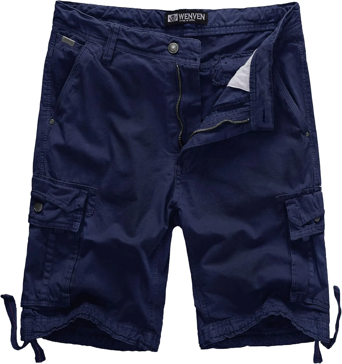 WenVen Men's Cotton Twill Cargo Shorts Classic Relaxed Fit- Reg and Big & Tall Sizes