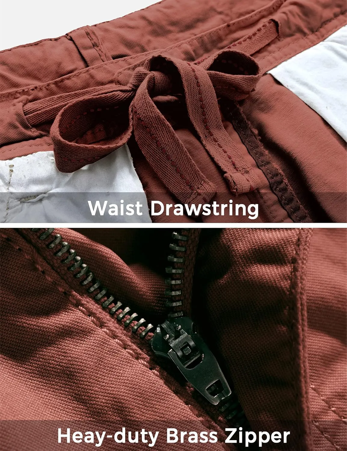 WenVen Men's Cotton Twill Cargo Shorts Classic Relaxed Fit- Reg and Big & Tall Sizes