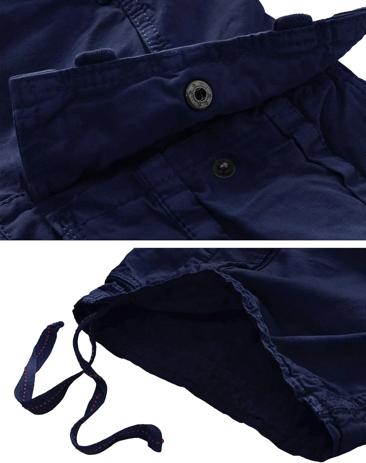 WenVen Men's Cotton Twill Cargo Shorts Classic Relaxed Fit- Reg and Big & Tall Sizes