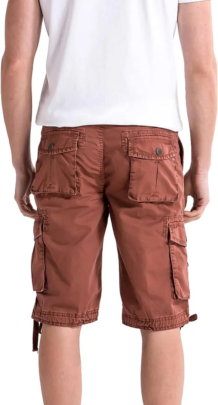 WenVen Men's Cotton Twill Cargo Shorts Classic Relaxed Fit- Reg and Big & Tall Sizes