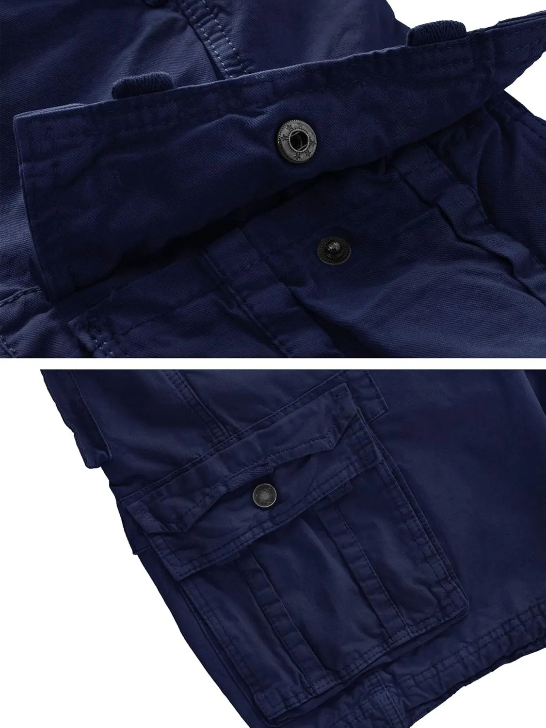 WenVen Men's Cotton Twill Cargo Shorts Classic Relaxed Fit- Reg and Big & Tall Sizes