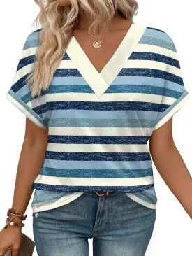 WIHOLL Womens Summer Tops Short Dolman Sleeve Shirts 2025 Fashion V Neck Outfits Clothes