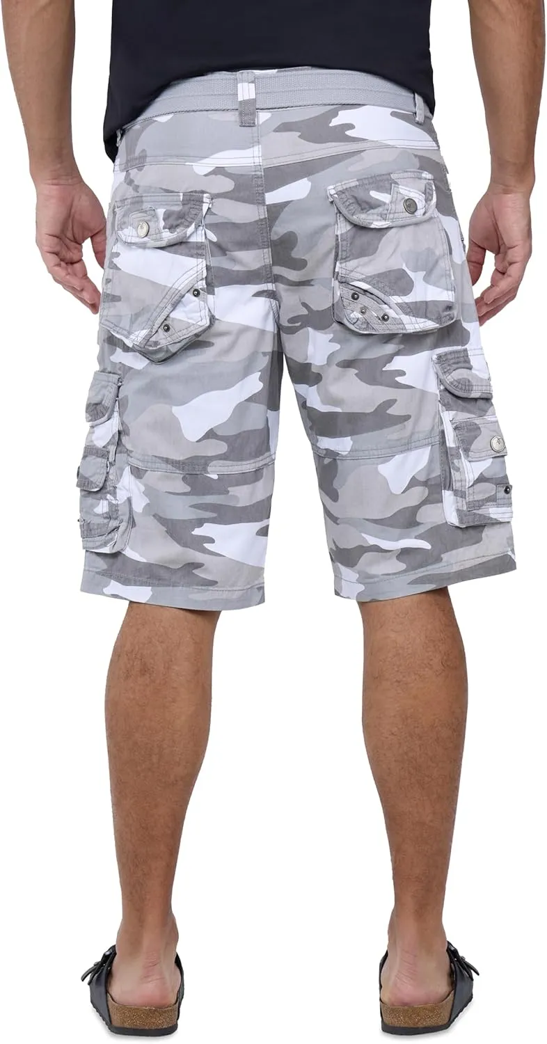 X RAY Mens Cargo Shorts Camo & Solid Colors 12.5" Inseam Knee Length Classic Fit Multi Pocket (Big and Tall Shorts for Men)