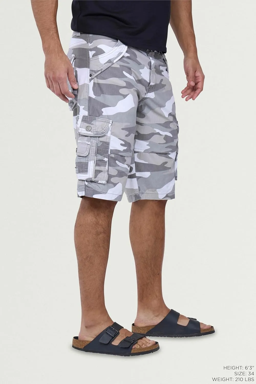 X RAY Mens Cargo Shorts Camo & Solid Colors 12.5" Inseam Knee Length Classic Fit Multi Pocket (Big and Tall Shorts for Men)