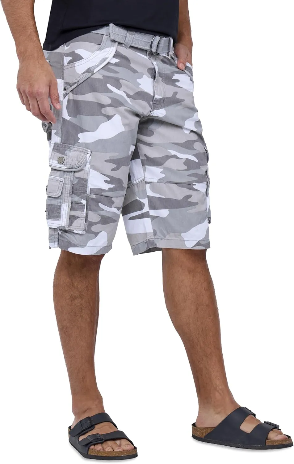 X RAY Mens Cargo Shorts Camo & Solid Colors 12.5" Inseam Knee Length Classic Fit Multi Pocket (Big and Tall Shorts for Men)