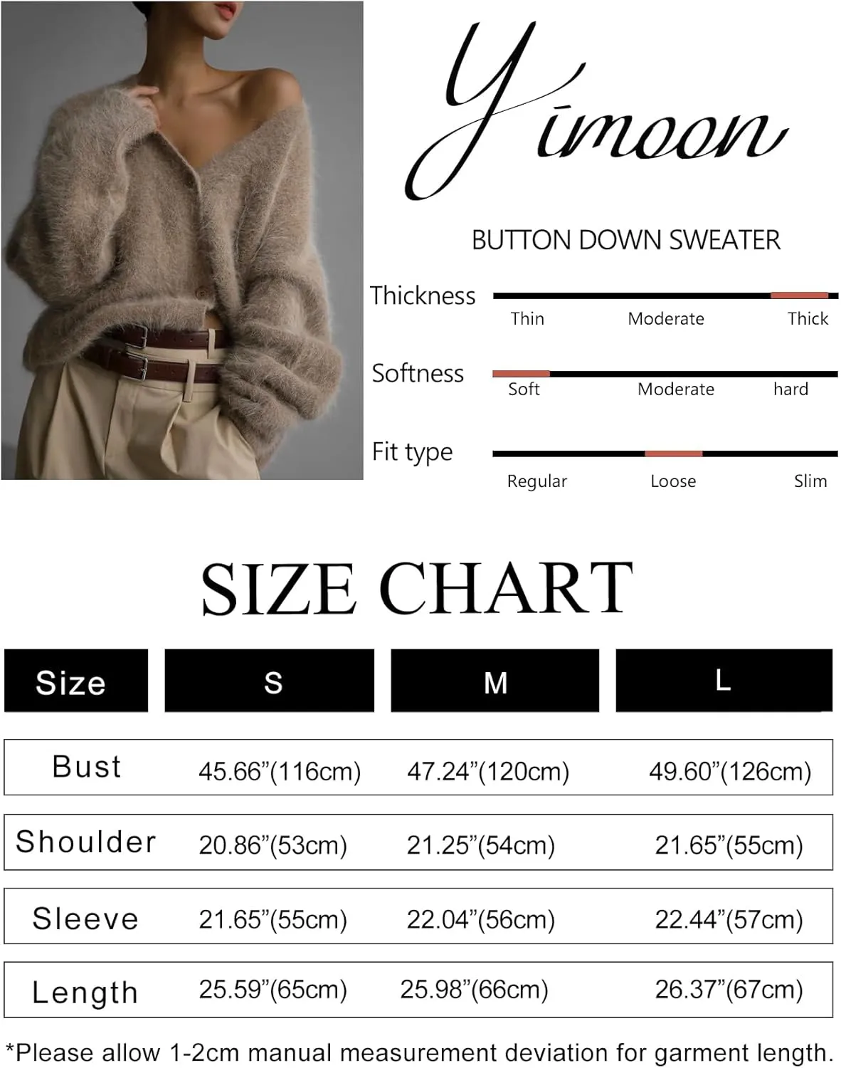 Yimoon Womens Fuzzy Cardigan Sweater V Neck Long Sleeve Button Down Slouchy Furry Knit Sweaters 2025