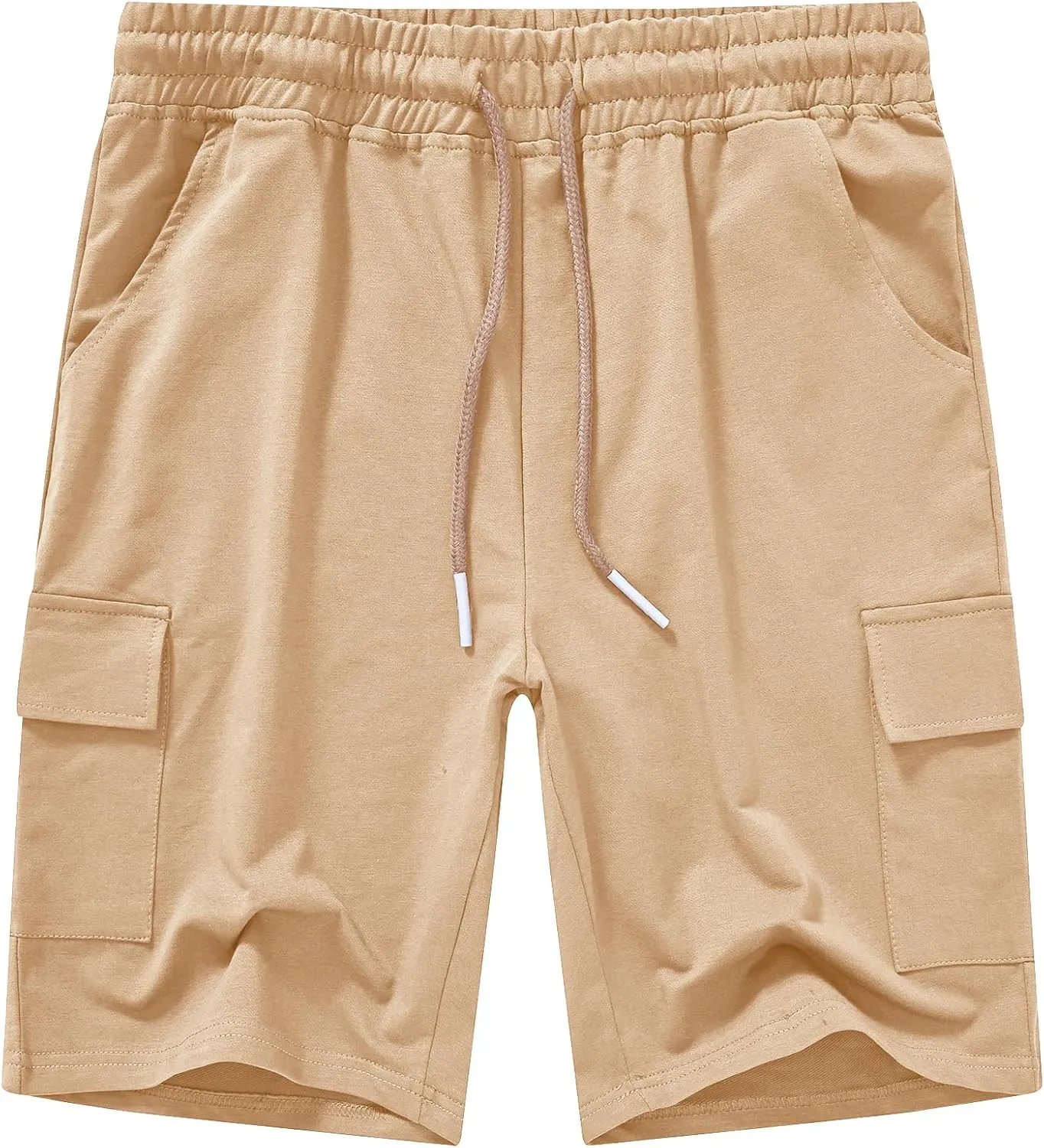 YuKaiChen Men's Casual Cargo Shorts Classic Relaxed Fit Drawstring Elastic Waist with Pockets