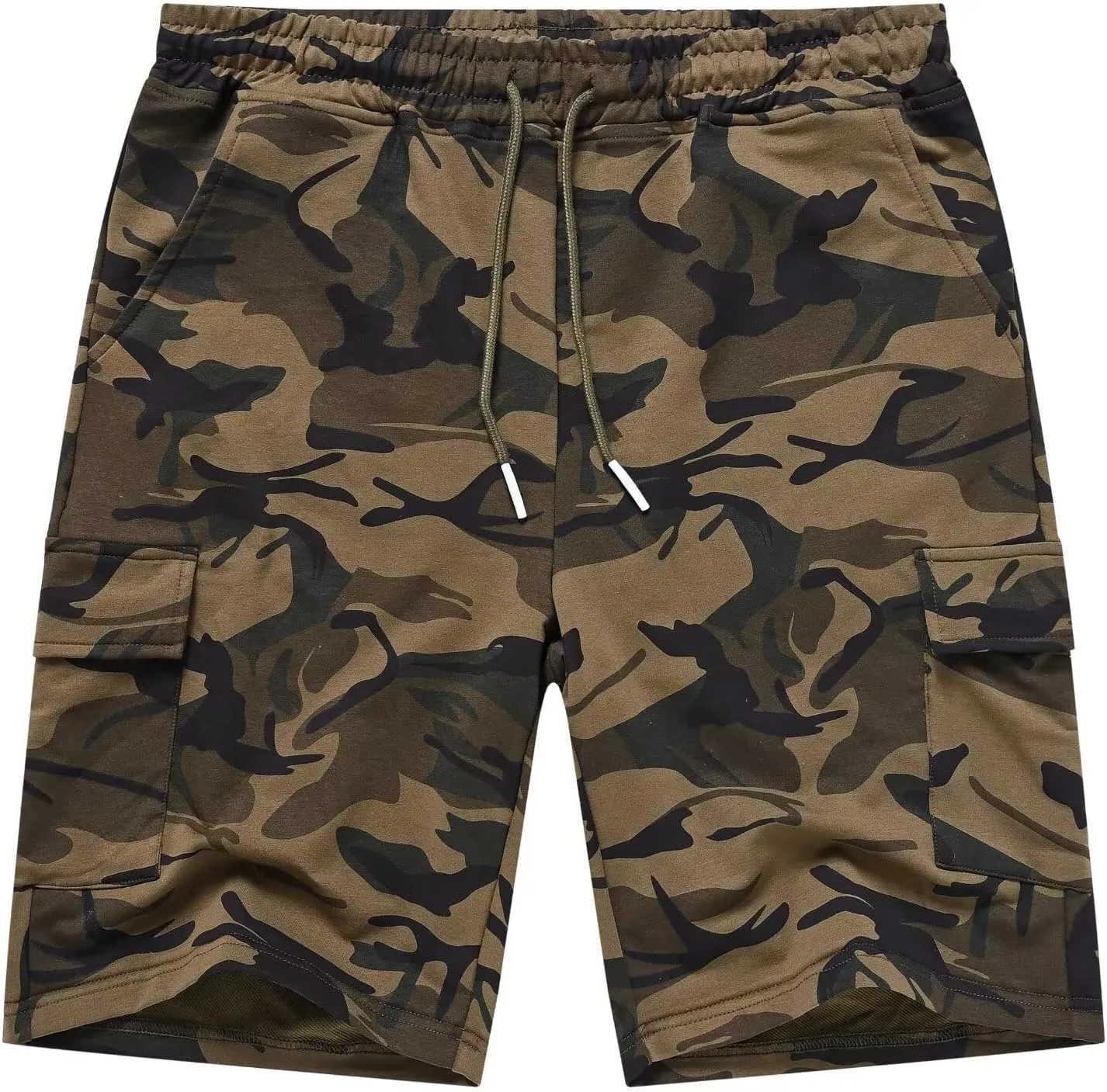 YuKaiChen Men's Casual Cargo Shorts Classic Relaxed Fit Drawstring Elastic Waist with Pockets