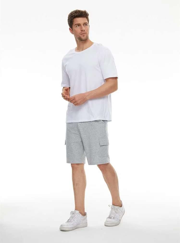 YuKaiChen Men's Casual Cargo Shorts Classic Relaxed Fit Drawstring Elastic Waist with Pockets
