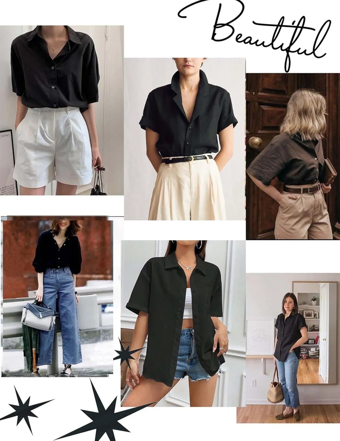Zeagoo Women's Button Down Shirts Short Sleeve Casual Oversized Shirts Loose Collared V Neck Blouses