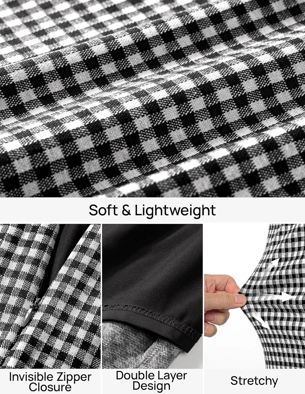 ZESICA Plaid Mini Skirt for Womens 2025 Summer High Waist A Line Bodycon Pencil Skirts Trendy